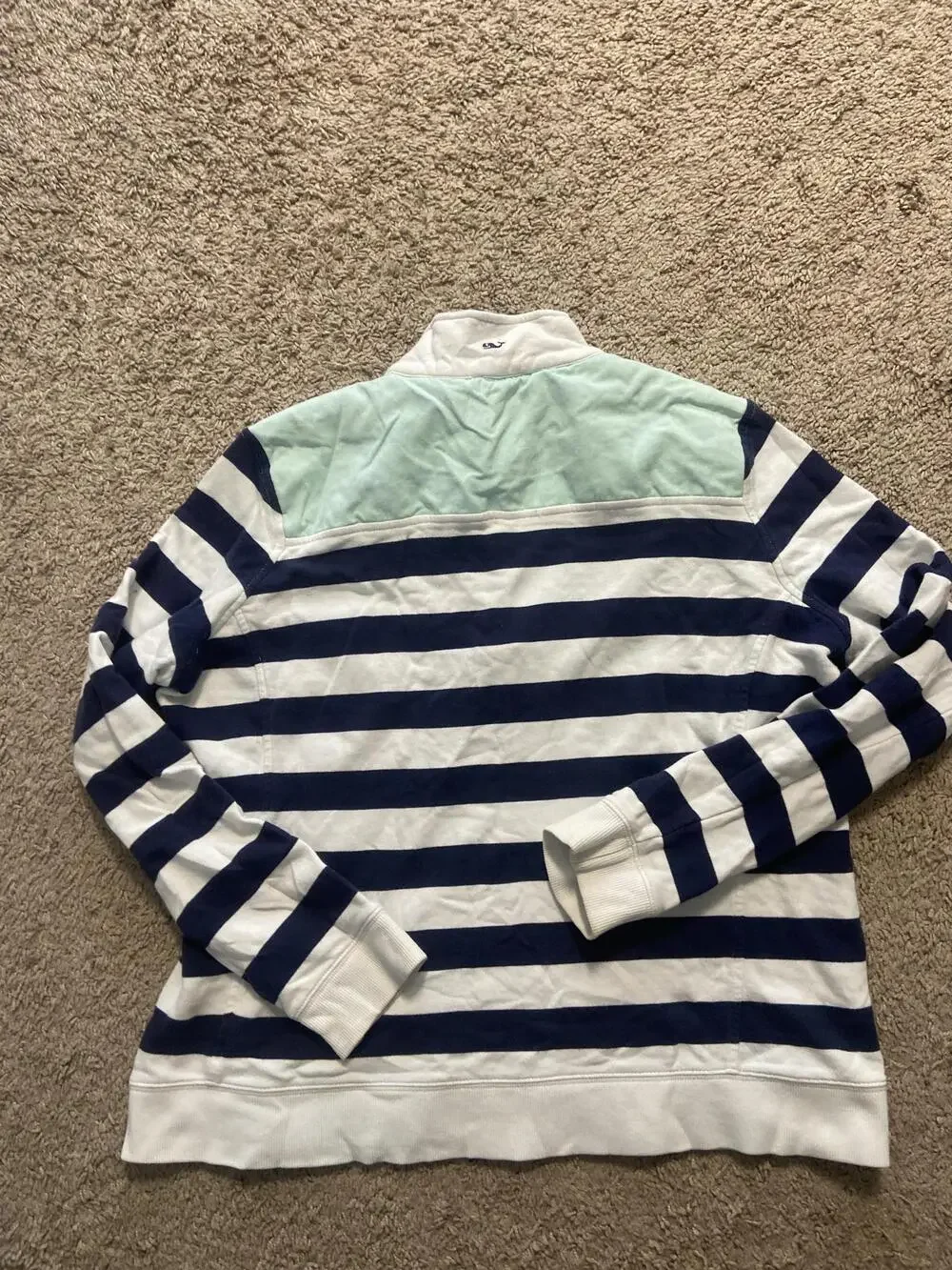 Vineyard Vines Sweatshirt Mens XL Multicolor Striped 1/4 Zip Mock Neck Logo